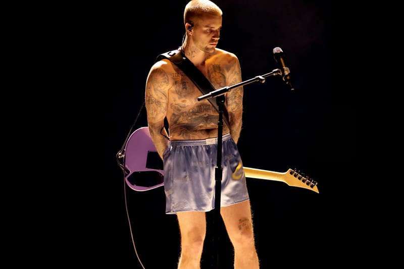 Fit Check: Justin Bieber Strips Down From Balenciaga to His SKYLRK Skivvies for 2026 Grammys